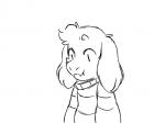 4:3 :t anthro asriel_dreemurr black_and_white boss_monster_(undertale) bovid caprine clothed clothing digital_media_(artwork) fur goat hi_res male mammal monochrome simple_background sketch solo thedeterminedchild undertale undertale_(series) white_background