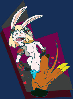 anthro armor_only bare_hips bodily_fluids borderlands_3 breasts cosplay crossover_cosplay drooling duo featureless_breasts female female_prey heart_symbol male male/female male_pred saliva vore chaoshetra one_piece carrot_(one_piece) cyote tiny_tina canid canine canis coyote lagomorph leporid mammal rabbit absurd_res alpha_channel crossover hi_res