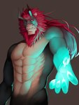 anthro glowing glowing_body horn male muscular muscular_anthro pecs solo tkfkd5362 undertaker felid lion mammal pantherine 2016 3:4 hi_res