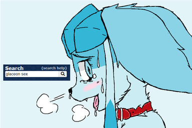 ambiguous_gender anthro blue_background blue_body blue_eyes blue_fur bodily_fluids breath collar emanata eye_bags eyelashes fangs fur looking_at_viewer pupils red_collar saliva saliva_on_tongue saliva_string simple_background small_pupils snout solo sweat sweatdrop teeth tired_eyes tongue tongue_out memo29 e621 nintendo pokemon eeveelution generation_4_pokemon glaceon pokemon_(species) 2022 aliasing digital_drawing_(artwork) digital_media_(artwork) flat_colors