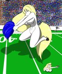 anthro big_breasts blonde_hair blue_eyes breasts female fur genitals group hair half-closed_eyes hooves narrowed_eyes navel nipples nude pink_nipples pom_poms pussy solo_focus tail text unguligrade white_body white_fur sailoranna anna_(sailoranna) equid equine horse mammal english_text hi_res