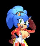 anthro big_breasts bodysuit breasts cleavage clothed clothing crossgender deep_cleavage female gesture gloves hand_on_hip handwear huge_breasts mtf_crossgender salute simple_background skinsuit solo tight_clothing transparent_background unzipped_bodysuit missphase sega sonic_the_hedgehog_(series) sonic_the_hedgehog eulipotyphlan hedgehog mammal alpha_channel