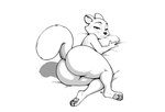 anthro anthrofied big_butt biped breasts brown_body brown_fur butt butt_focus casual_nudity female female_anthro fluffy fluffy_tail fur looking_at_viewer lying narrowed_eyes navel neck_tuft nude on_side shadow solo tail tuft menzorem the_nut_job andie mammal rodent sciurid tree_squirrel absurd_res hi_res