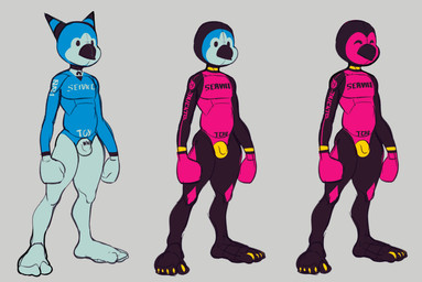 anthro beak bulge clothing detailed_bulge genital_outline latex latex_clothing latex_skinsuit male penis_outline service_bottom simple_background skinsuit smile solo tight_clothing owy owy_(character) toy_owy avian bird owl