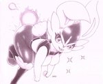 anthro breasts butt female simple_background solo fullfolka nintendo pokemon cinderace generation_8_pokemon lagomorph mammal pokemon_(species) graphite_(artwork) hi_res traditional_media_(artwork)