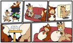 anthro belly bloated border duo eating growth male male/male montage overweight overweight_male slightly_chubby stuffing weight_gain white_border young zerdathefennecfox floofyboyetime one_piece sega sonic_the_hedgehog_(series) miles_prower tony_tony_chopper canid canine deer fox mammal new_world_deer reindeer absurd_res hi_res