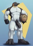 anthro armpit_hair ball_tuft balls barrel beak big_balls big_feet big_muscles big_penis body_hair chest_tuft eyes_closed feet genitals half-erect huge_balls male muscular muscular_anthro muscular_male non-mammal_balls paws pecs penis pubes saggy_balls simple_background smile solo thick_penis tuft corrsk tiber_(corrsk) avian bird penguin digital_media_(artwork) hi_res