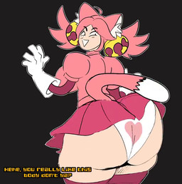 accessory animal_ears bell big_breasts big_butt bottomwear breasts butt cat_tail clothing constricted_pupils eyelashes female female_humanoid gloves hair hair_accessory handwear hip_sway inner_ear_fluff legwear long_hair looking_back noodle_arms open_mouth open_smile panties pink_clothing pink_hair puffy_sleeves pupils rear_view shaking_butt side_boob skirt small_pupils smile solo text thigh_highs tied_hair tuft underwear white_clothing lemonadepikachu deltarune undertale_(series) mad_mew_mew mew_mew_(undertale) pink_(deltarune) animal_humanoid felid felid_humanoid feline feline_humanoid humanoid mammal mammal_humanoid 2026 2d_animation animated digital_media_(artwork) english_text loop no_sound short_playtime video