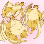 anthro belly big_belly blush brown_hair burger eating food hair horn huge_belly looking_at_food looking_at_object looking_at_self male moobs multicolored_body open_mouth overweight overweight_male short_hair simple_background solo tail two_tone_body weight_gain wide_hips wings yellow_body yellow_eyes aucherr mythology wings_of_fire dragon mythological_creature mythological_scalie sandwing_(wof) scalie 2024 absurd_res hi_res