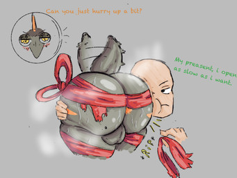 afterimage annoyed anthro backsack bald balls big_balls big_butt biped blush bodily_fluids bow_ribbon brown_hair bubble_butt butt butt_grab cutaway dialogue duo frown genitals grey_background grey_body hair half-closed_eyes hand_on_butt head_on_butt human_on_anthro interspecies male male/male motion_blur musk narrowed_eyes non-mammal_balls orange_body ribbons short_hair short_tail simple_background sweat sweatdrop sweaty_butt tail tail_motion tailwag talking_to_another text yellow_eyes caldinie1 cavemanon_studios goodbye_volcano_high ko_op_(game_developer) snoot_game anon_(snoot_game) naser_(gvh) human mammal prehistoric_species pterodactylus pterosaur reptile scalie 4:3 colored english_text hi_res