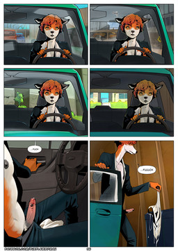 5_fingers anthro bag car clothed clothing detailed_background dialogue driving driving_car erection fingers genitals glans green_car grocery_bag hair inside_car inside_vehicle male male_nipple nipples open_clothing open_shirt open_suit open_topwear orange_hair parking penis penis_poking_out plastic_bag profanity red_hair shirt slim slim_anthro slim_male sniffing solo speech_bubble suit suit_jacket text tongue tongue_out topwear traffic vehicle yellow_eyes purplebirdman laurie_(purplebirdman) canid canine fox mammal 2026 better_version_at_paywall colored comic detailed digital_drawing_(artwork) digital_media_(artwork) english_text multiple_scenes shaded url