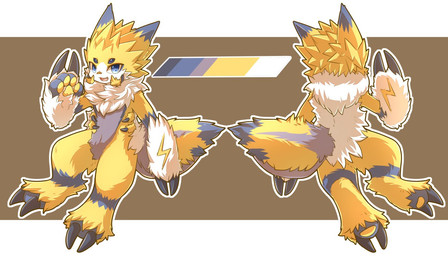 4_eyes anthro big_eyes biped black_eyes blue_eyes cute_fangs fangs fur grey_body grey_fur kemono male multi_eye slim_anthro slim_male solo teeth white_body white_fur yellow_body yellow_fur hlg7777 arachnid arthropod spider 2020 model_sheet