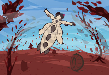 angry anthro big_butt big_tail butt claws explosion female flying huge_butt humor markings outside simple_background sky solo tail thick_thighs wide_hips uulitch fallout microsoft deathclaw monster scalie absurd_res comic digital_media_(artwork) hi_res