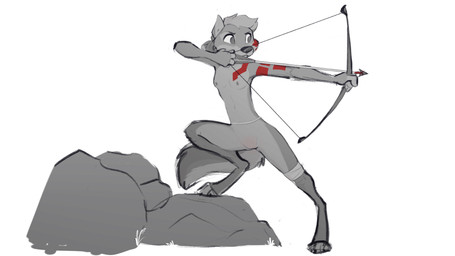 action_pose adolescent anthro archer arrow_(weapon) belt biped bow_(weapon) breasts digitigrade featureless_crotch female female_anthro markings nipples nude nude_anthro nude_female pose ranged_weapon simple_background slim small_breasts solo tribal tribal_markings weapon white_background young young_anthro young_female trevart tanta_(zaush) canid canine canis mammal wolf 16:9 2022 4k absurd_res digital_drawing_(artwork) digital_media_(artwork) flat_colors full-length_portrait hi_res portrait spot_color widescreen