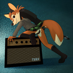 abstract_background amplifier anthro biped black_bottomwear black_clothing black_nose boots bottomwear brown_eyes butt climbing clothed clothing countershading dipstick_tail electric_guitar eyelashes female footwear fully_clothed fur green_bottomwear green_clothing grey_clothing grey_topwear guitar hoodie looking_at_viewer looking_back markings miniskirt multicolored_body multicolored_fur multicolored_tail musical_instrument orange_body orange_fur panties pattern_bottomwear pattern_clothing pattern_skirt plaid plaid_bottomwear plaid_clothing plaid_skirt plucked_string_instrument shoes skirt smile solo string_instrument tail tail_markings tan_body tan_fur topwear two_tone_body two_tone_fur underwear upskirt tvma rock_dog vox_amplification darma_(rock_dog) canid canine fox mammal 1:1 2017 alternate_version_at_source digital_media_(artwork) english_description hi_res