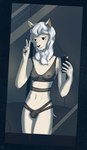 anthro breasts bulge camera_flash clothing dark_body electronics genitals gesture gynomorph hand_gesture intersex lingerie mirror navel nipples phone selfie small_breasts smile solo standing translucent translucent_clothing v_sign dkside41 beastars sebun_(beastars) bovid caprine domestic_sheep mammal merino_sheep sheep hi_res