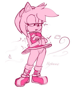 anthro boots bottomless bracelet breasts clothed clothing dress female footwear genitals gloves hair handwear innie_vulva jewelry knee_boots knee_highs legwear no_underwear partially_clothed raised_clothing raised_dress shoes simple_background solo vulva wardrobe_malfunction white_background wind hexanne sega sonic_the_hedgehog_(series) amy_rose eulipotyphlan hedgehog mammal 2021 colored_sketch full-length_portrait monochrome portrait sketch