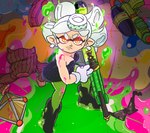 angry breasts cleavage clothed clothing clothing_on_floor female gun holding_object holding_weapon humanoid_pointy_ears ink looking_at_viewer pointy_ears pseudo_hair ranged_weapon rifle solo splat_bomb splat_charger splatterscope splattershot sweater tentacle_hair tentacles topwear weapon gerroodie nintendo splatoon marie_(splatoon) animal_humanoid cephalopod cephalopod_humanoid humanoid inkling marine marine_humanoid mollusk mollusk_humanoid hi_res