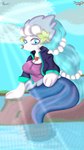 breasts busty_feral female feral painter solo poccky nintendo pokemon generation_7_pokemon pokemon_(species) primarina absurd_res hi_res