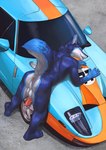 5_fingers anthro anus backsack balls bent_over black_nose blue_body blue_ears blue_fur blue_tail butt car fingers fur genitals glans gloves_(marking) grey_tail headlights humanoid_genitalia humanoid_penis male markings multicolored_body multicolored_butt multicolored_fur multicolored_tail nude on_hood penis perineum presenting presenting_hindquarters raised_tail solo tail vehicle windshield deusexmoose ford ford_gt40 backdraft canid canine canis mammal wolf 2019 digital_media_(artwork) digital_painting_(artwork) hi_res