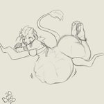 anklet anthro anthro_pred belly big_belly big_butt body_outline bottomless branch breasts butt clothed clothing female female_pred jewelry licking licking_lips licking_own_lips medium_breasts oral_vore plant self_lick solo thick_thighs tongue tongue_out tree tribal tribal_clothing unseen_prey vore byser felid lion mammal pantherine 1:1 2020 digital_media_(artwork) hi_res monochrome sketch