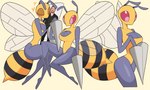 absurd_res antennae_(anatomy) anthro anthrofied arthropod arthropod_abdomen beedrill big_breasts blush body_pillow breasts cleavage_cutout clothing cutout digital_media_(artwork) female generation_1_pokemon grey_body heart_symbol hi_res idolomantises infatuation insect insect_wings leotard markiplier nintendo photo pillow pillow_hug pokemon pokemon_(species) pokemorph pseudo_clothing real_world red_eyes simple_background small_waist solo stinger translucent translucent_wings wide_hips wings yellow_body