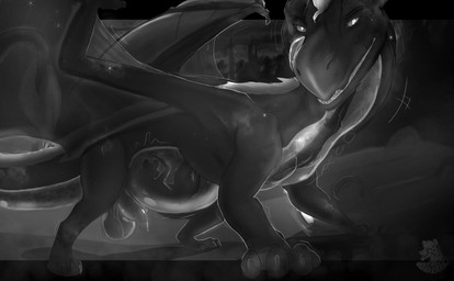 animal_genitalia anthro balls bodily_fluids claws duo eyebrows feral genital_fluids genitals licking licking_lips male musk nude penis precum sheath tongue tongue_out translucent translucent_belly translucent_throat vore nolow mythology dragon mammal mythological_creature mythological_scalie rodent scalie hi_res monochrome