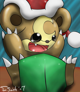 3_fingers 3_toes beady_eyes biped black_eyes brown_body brown_ears brown_face brown_fur brown_nose christmas_clothing christmas_headwear claws clothed clothed_feral clothing dark_eyes fangs feet feral fingers fur hat headgear headwear holidays light_claws male multicolored_body multicolored_clothing multicolored_face multicolored_fur multicolored_hat multicolored_headwear open_mouth open_smile pink_tongue raised_arm red_clothing red_hat red_headwear round_ears santa_hat simple_background simple_nose sitting smile solo teeth toes tongue toony two_tone_body two_tone_clothing two_tone_face two_tone_fur two_tone_hat two_tone_headwear white_claws white_clothing white_hat white_headwear year yellow_body yellow_face yellow_fur conditional_dnp insomniacovrlrd christmas nintendo pokemon generation_2_pokemon pokemon_(species) teddiursa 2007 signature