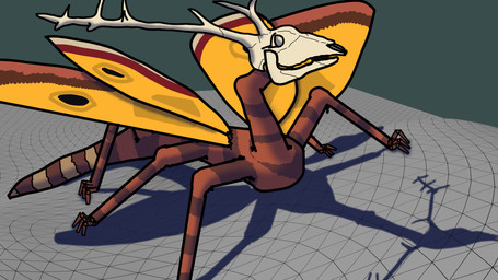 6_legs bone deer_skull feral hexapod insectoid_wings simple_background skull skull_head solo toony wings catha'vi catha'vi_(character) arthropod deer hybrid insect lepidopteran mammal moth 16:9 hi_res widescreen nonbinary_(lore)