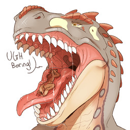 ambiguous_gender ambiguous_pred anthro bodily_fluids brown_body brown_ears brown_fur brown_tail duo fur glistening glistening_eyes glistening_tongue grey_body head_spikes holding_head imminent_oral_vore imminent_vore in_mouth larger_ambiguous male male_prey mouth_shot narrowed_eyes on_tongue open_mouth orange_eyes red_spikes red_tongue saliva saliva_on_tongue saliva_string scared sharp_teeth simple_background size_difference smaller_male solo_focus spikes spikes_(anatomy) tail tan_body teeth text tongue unsigned uvula white_background swampjaws canid dinosaur mammal prehistoric_species reptile saurischian scalie theropod 1:1 bust_portrait english_text icon portrait