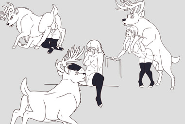 anal anal_penetration animal_genitalia animal_penis balls bestiality breasts cervine_anus cervine_genitalia cervine_penis clothing cunnilingus duo faceless_character faceless_female female female_on_feral female_penetrated feral feral_penetrating feral_penetrating_female feral_penetrating_human fluffy_balls footwear genitals human_on_feral human_penetrated interspecies male mature_male multiple_angles oral penetration penis sex socks vaginal vulva cajuzinho02 bambi_(film) disney anon the_great_prince_of_the_forest cervine deer human mammal hi_res monochrome unfinished