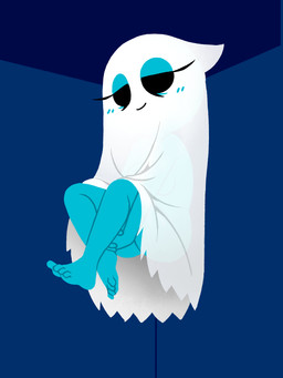 4_toes barefoot bent_legs blue_background blue_body blue_skin blush crossed_ankles eyelashes feet female fingers front_view hand_on_leg hand_on_own_leg hand_on_own_thigh hand_on_thigh holding_leg holding_thigh knees_pulled_up levitation looking_forward narrowed_eyes not_furry simple_background smile solo toes gaturo ghost_girl_(gaturo) ghost spirit 3:4 absurd_res hi_res