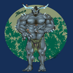 3_fingers 3_toes beard belly_hair big_muscles body_hair bottomwear chest_hair clothing facial_hair feet fingers hairy happy happy_trail horn loincloth male muscular muscular_humanoid muscular_male nipples not_furry smile solo spikes toes simona borg_(character) cyclops humanoid monster 1:1 2015 alpha_channel