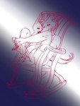 anthro chair claws duo female female/female furniture gradient_background interspecies looking_at_viewer looking_back looking_back_at_viewer nude predator/prey rocking_chair simple_background sitting iro_gomasio beastars haru_(beastars) juno_(beastars) canid canine canis domestic_rabbit dwarf_rabbit lagomorph leporid mammal oryctolagus rabbit wolf 2019 hi_res sketch