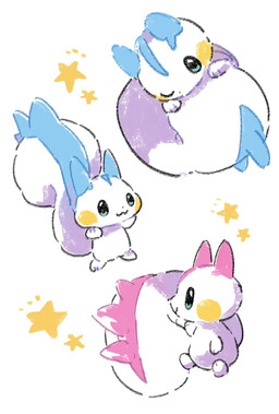 ambiguous_gender big_tail blue_ears blue_markings blue_stripes blue_tail cheek_spots curled_up facial_markings feral head_markings huge_tail looking_at_viewer markings multicolored_body multiple_poses one_eye_closed paws pink_ears pink_markings pink_stripes pink_tail pose simple_background sitting smile solo standing star stripes tail tail_markings teal_eyes two_tone_tail white_background white_tail yellow_markings namyu_usa nintendo pokemon generation_4_pokemon mammal pachirisu pokemon_(species) rodent sciurid shiny_pokemon digital_drawing_(artwork) digital_media_(artwork) hi_res multiple_images