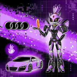 accessory anthro black_inner_ear black_nose black_sclera car elemental_manipulation eyelashes female fire fire_manipulation forehead_gem gem hair hair_accessory hairband looking_at_viewer machine purple_background purple_body purple_ears purple_hair red_gem red_hairband simple_background smile smiling_at_viewer solo three-quarter_view tire vehicle yellow_eyes book_subtraction audi audi_r8 hasbro sega sonic_the_hedgehog_(series) takara_tomy transformers blaze_the_cat domestic_cat felid feline felis living_machine living_vehicle mammal robot robot_anthro 1:1 2026 colored crossover digital_media_(artwork) hi_res shaded