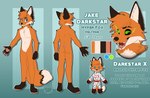 anthro blood blood_in_mouth bodily_fluids chibi duo front_view fur hair male male/male orange_body orange_fur rear_view stardustfoxart darkstar_x jake_darkstar canid canine fox mammal bust_portrait full-length_portrait model_sheet portrait