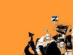 anthro belly big_belly black_body female group lying male orange_background overweight simple_background sleeping trio d._e._belton_(artist) matilda_(step-monster) human mammal monster 2010 4:3 hi_res wallpaper