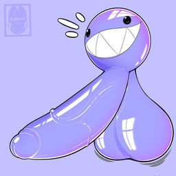 balls big_balls big_penis black_eyes erection genitals huge_balls huge_penis male not_furry penis smile solo yamwamm glitch_productions the_amazing_digital_circus bubble_(tadc) living_bubble 1:1 hi_res