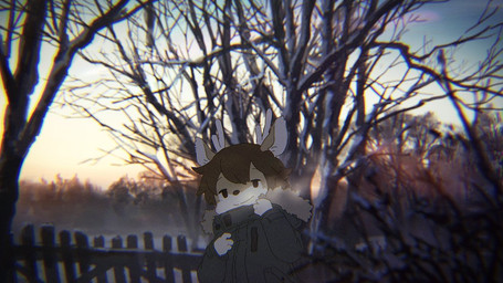 anthro breath brown_hair clothing coat fur hair kemono male outside smile solo tan_body tan_fur topwear winter young young_anthro young_male nishiko24 shika_(nishiko24) deer mammal 2024 japanese_description