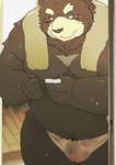 anthro belly clothing humanoid_hands kemono male moobs overweight overweight_male solo towel towel_around_neck underwear kisukemk777 bear mammal 2025 absurd_res hi_res
