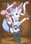 anthro clothed clothing female fluffy fluffy_tail holding_object legwear looking_at_viewer maid_uniform open_mouth pokemorph smile solo standing tail text underwear uniform white_body kryztar nintendo pokemon eeveelution generation_6_pokemon pokemon_(species) shiny_pokemon sylveon absurd_res digital_media_(artwork) english_text hi_res shaded