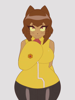 anthro female solo izoxie gameoverse glitch_productions kit_bodega domestic_cat felid feline felis mammal kit_(disambiguation) animated