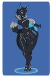 anthro big_breasts breasts female looking_at_viewer one_eye_closed smug solo tail thick_thighs wide_hips wink nerobero0 epic_games fortnite pack_leader_highwire canid canine canis mammal wolf cel_shading hi_res shaded