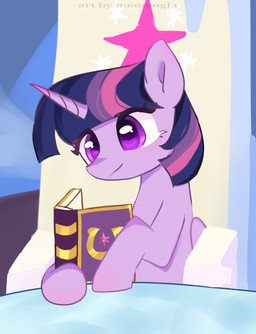 chair female feral furniture horn reading sitting smile solo throne tome memengla friendship_is_magic hasbro my_little_pony mythology twilight_sparkle_(mlp) equid equine mammal mythological_creature mythological_equine unicorn absurd_res hi_res
