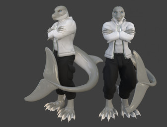 anthro barefoot bottomwear claws clothing feet jacket looking_at_viewer male membrane_(anatomy) pants solo tail toe_claws toes topwear webbed_feet zealotdkd aquatic cetacean dolphin mammal toothed_whale 3d_(artwork) digital_media_(artwork) hi_res