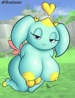 areola big_breasts blue_body blue_eyes breasts dipstick_toes eyelashes female front_view gloves_(marking) kneeling looking_at_viewer markings nipples nude pink_wings smile solo thick_thighs wide_hips wings yellow_areola yellow_body yellow_nipples texalunax sega sonic_the_hedgehog_(series) chao_(sonic) humanoid hi_res
