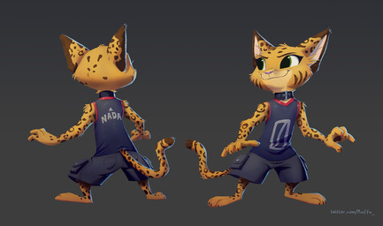 3_toes anthro barefoot big_eyes big_pupils bottomwear cargo_shorts clothing collar facial_markings feet female female_anthro fur hair head_markings jersey long_hair looking_aside markings pointy_ears pupils shirt shorts simple_background smile solo spots spotted_body spotted_fur striped_markings stripes text text_on_clothing toes topwear yellow_body yellow_fur young ruffu pepper_in_the_sandbox pepper_(ruffu) felid feline mammal serval 3d_(artwork) artist_name colored detailed digital_media_(artwork) digital_painting_(artwork) painting_(artwork) shaded signature