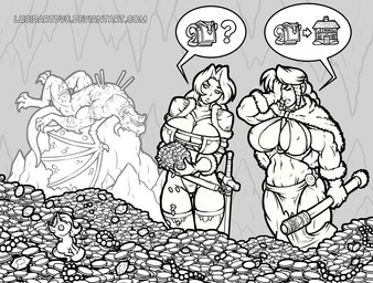 armor axe barefoot bat_wings battle_axe big_breasts blood bodily_fluids bottomwear braided_hair breasts cave claws cleavage cloak clothed clothing coin corpse death erect_nipples feet female feral gem gloves gold_(metal) group hair handwear holding_object holding_weapon horn huge_breasts jewelry loincloth long_hair lying male melee_weapon membrane_(anatomy) membranous_wings navel necklace nipple_outline nipples on_back pearl_(gem) pearl_necklace rock skimpy stalactite stalagmite standing sword tail teeth treasure treasure_hoard unconvincing_armor weapon wings wounded lucidartdvc mythology dragon equid equine human mammal mythological_creature mythological_equine mythological_scalie scalie unicorn monochrome