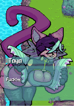 anthro bent_over big_breasts bodysuit bouncing_breasts breasts cleavage_cutout clothing curvy_figure cutout female hanging_breasts legwear presenting skinsuit solo stockings text text_box thick_thighs tight_clothing topwear vest simply-wrong under_the_iris_(game) taya_(simply-wrong) felid feline mammal animated